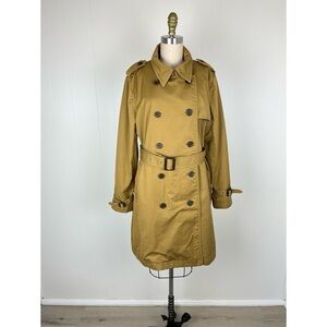 J Crew City Trench Coat 16 Nut‎ Brown Long Belted Preppy Quiet Luxury Old Money
